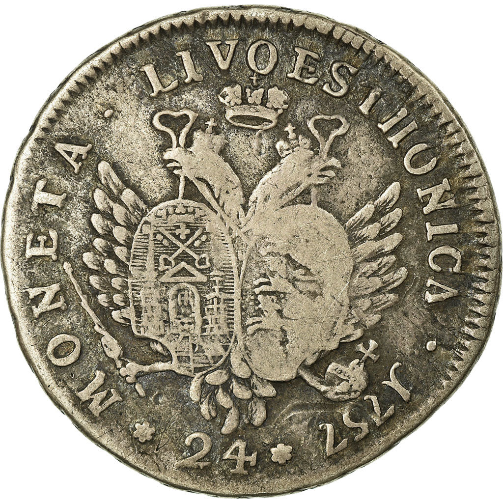 Coin, LIVONIA & ESTONIA, 24 Kopecks, VF(20-25), Silver