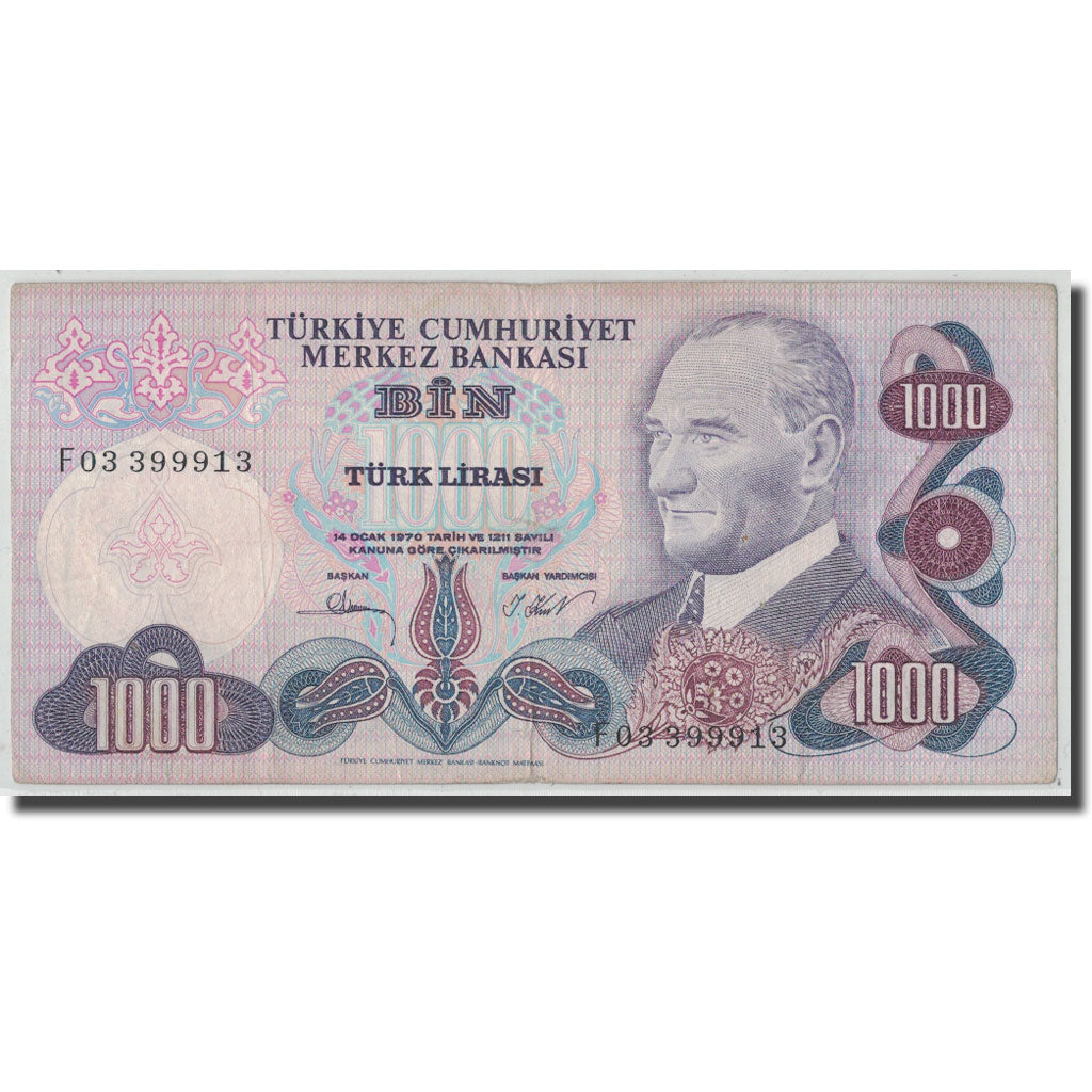 Billet, Turquie, 1000 Lira, L.1970, 1970-01-26, KM:191, TB