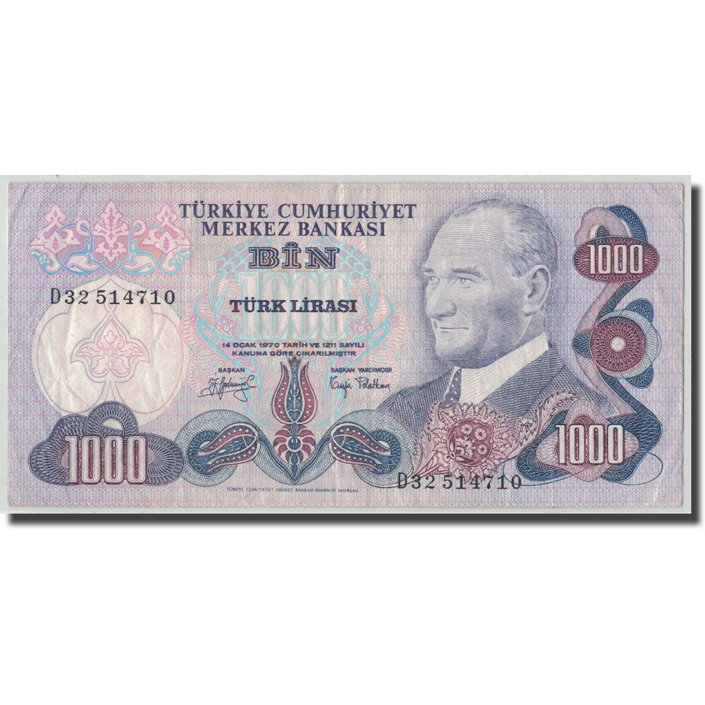 Geldschein, Türkei, 1000 Lira, L.1970, 1970-01-26, KM:191, S