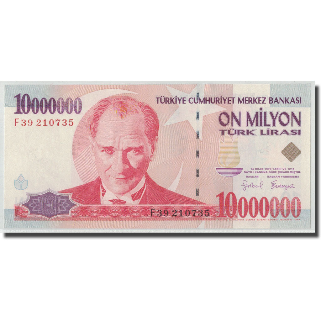 Billet, Turquie, 10,000,000 Lira, L.1970 (1999), 1970-01-26, KM:214, SPL