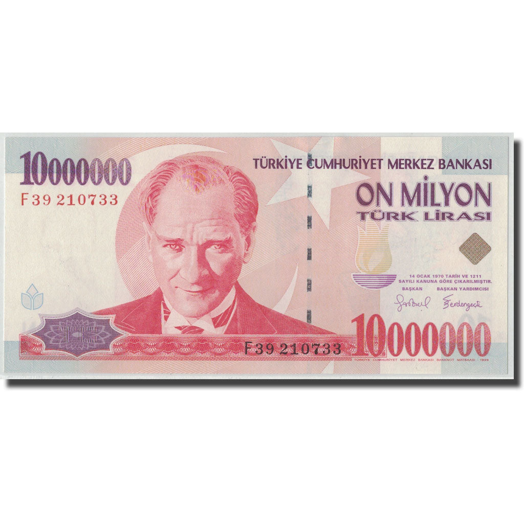 Banconote, Turchia, 10,000,000 Lira, L.1970 (1999), 1970-01-26, KM:214, SPL