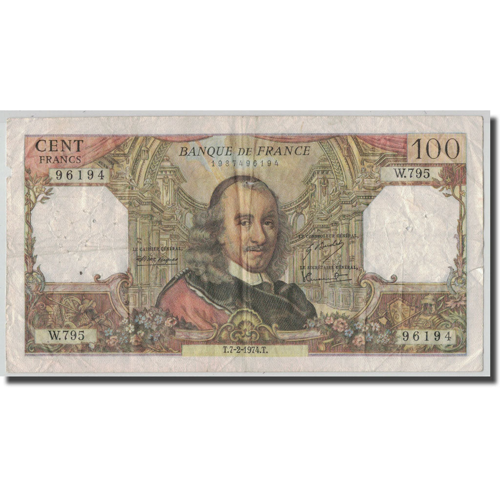 Francia, 100 Francs Corneille, 1974-02-07, F(12-15), Fayette:65.45, KM:149d