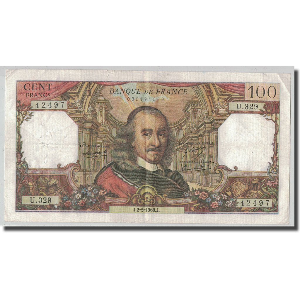 Frankrijk, 100 Francs Corneille, 1968-05-02, TB, Fayette:65.22, KM:149c