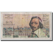 France, 10 Nouveaux Francs Richelieu, 1961-01-05, VF(20-25), Fayette:57.13, KM:1