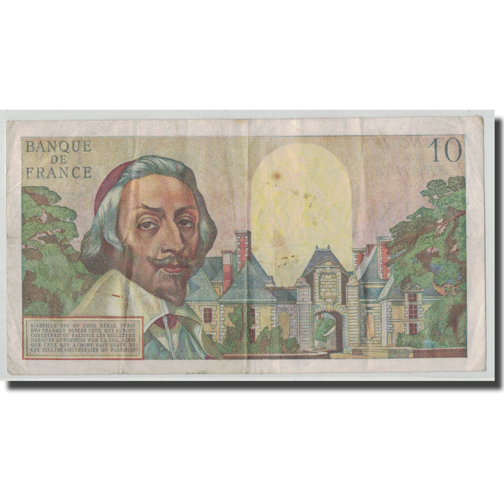 France, 10 Nouveaux Francs Richelieu, 1961-01-05, VF(20-25), Fayette:57.13, KM:1