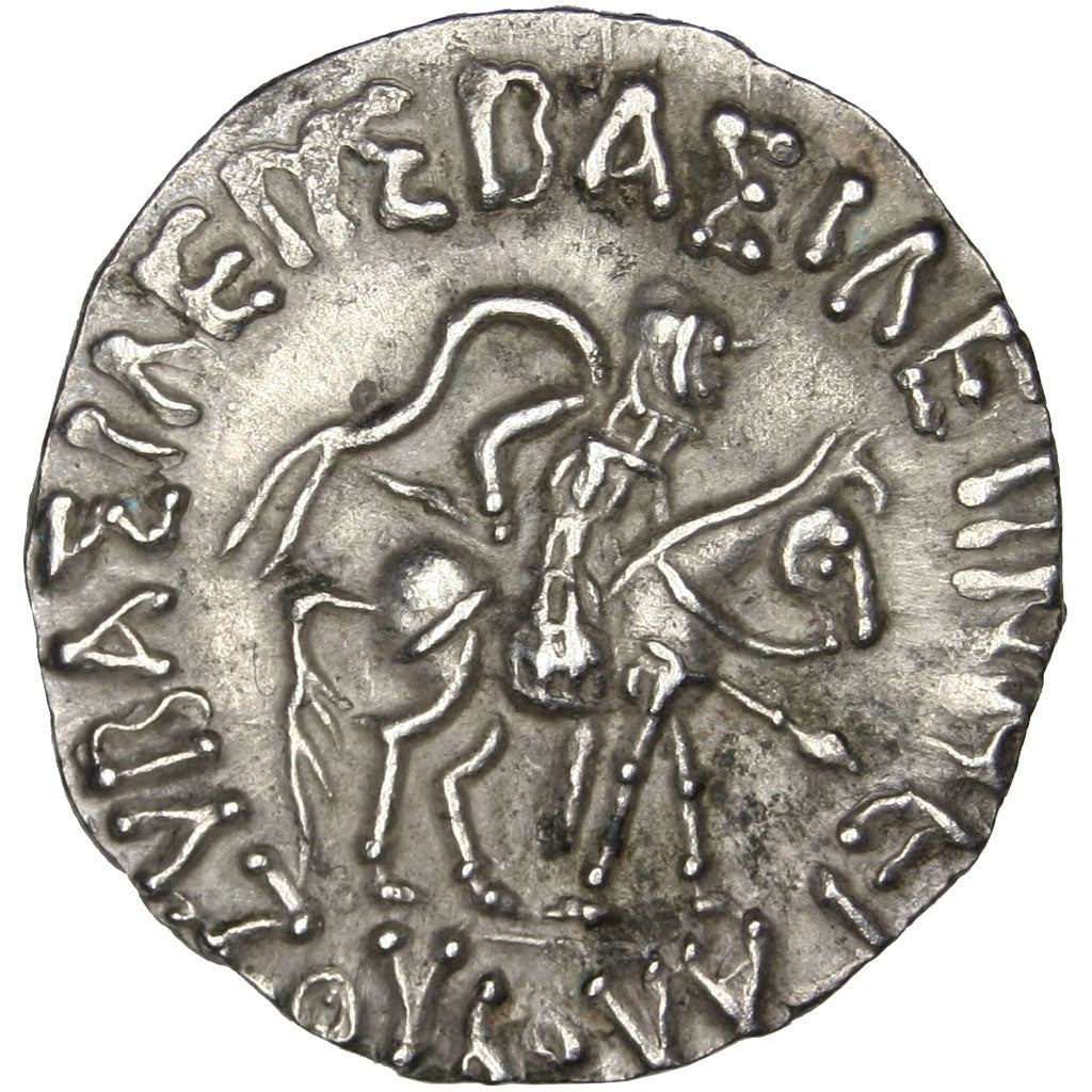 Indo-Skythian Kingdom, Azes I, Drachm, AU(55-58), Silver, 2.27