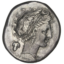 Campania, Neapolis, Nymph, Didrachm, Neapolis, AU(50-53), Silver, 7.20
