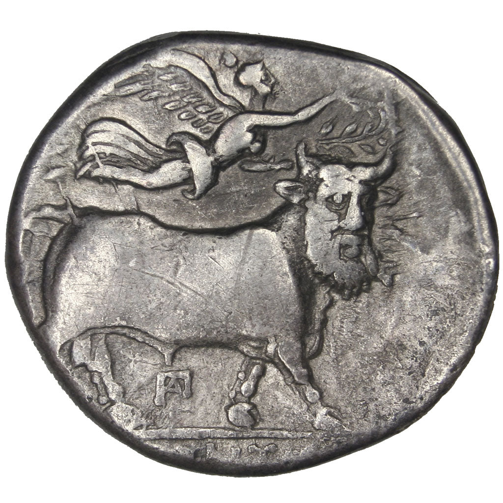 Campania, Neapolis, Nymph, Didrachm, Neapolis, AU(50-53), Silver, 7.20