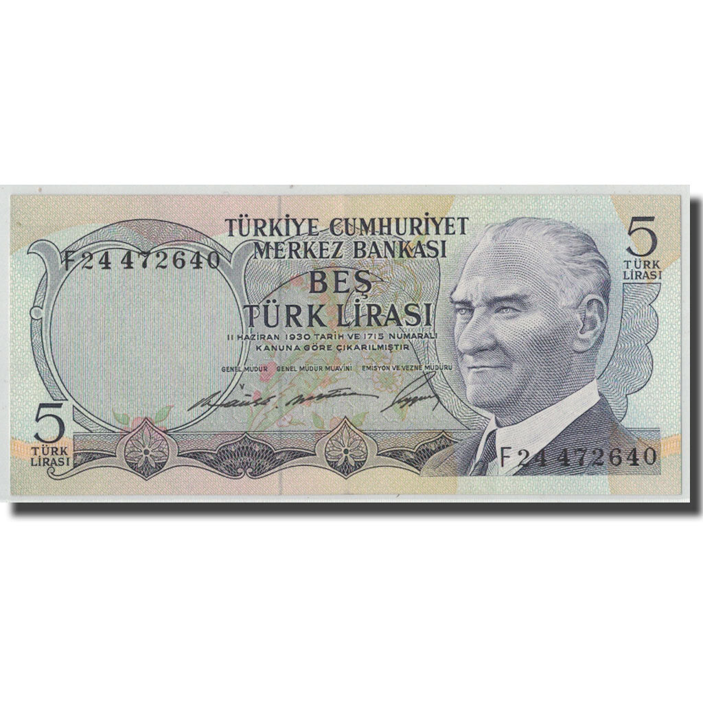 Banknote, Turkey, 5 Lira, L.1930, 1930-06-11, KM:179, UNC(63)