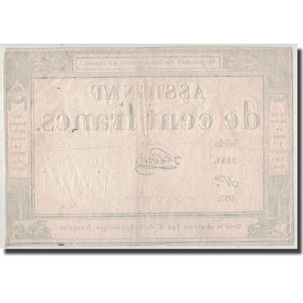 France, 100 Francs, 1795, Lehord, 7.1.1795, VF(30-35), KM:A78, Lafaurie:173