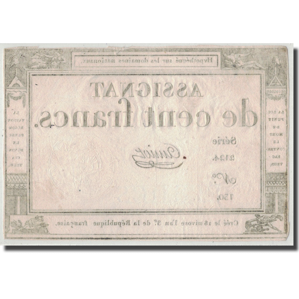 Frankrijk, 100 Francs, 1795, Amiot, 7.1.1795, TTB, KM:A78, Lafaurie:173