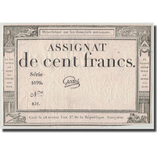 Frankrijk, 100 Francs, 1795, Godet, 7.1.1795, TB, KM:A78, Lafaurie:173