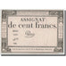 Francja, 100 Francs, 1795, Warin, 7.1.1795, VF(20-25), KM:A78, Lafaurie:173