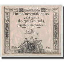 Francia, 15 Sols, 1793, Buttin, 1793-05-23, BC+, KM:A69b, Lafaurie:166