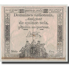 Francja, 15 Sols, 1793, Buttin, 1793-05-23, VF(30-35), KM:A69b, Lafaurie:166