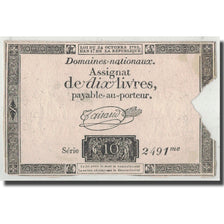 Francia, 10 Livres, 1792, Taisaud, 1792-10-24, BC, KM:A66b, Lafaurie:161b