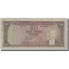 Geldschein, Türkei, 50 Lira, L.1970, 1971-08-02, KM:187Aa, SGE+