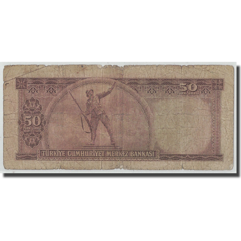 Banknote, Turkey, 50 Lira, L.1930, 1951-12-01, KM:162a, VG(8-10)