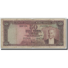 Billete, 50 Lira, L.1930, Turquía, 1957-10-01, KM:165a, RC+