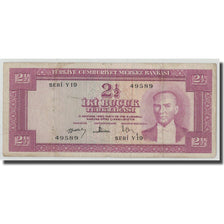 Banknote, Turkey, 2 1/2 Lira, L.1930, 1957-07-01, KM:152a, VF(20-25)