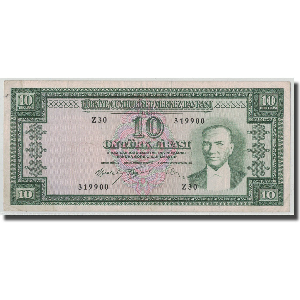 Banknote, Turkey, 10 Lira, L.1930, 1930-06-11, KM:159a, EF(40-45)