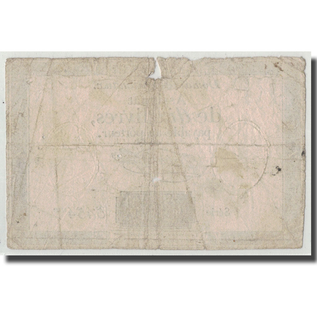 France, 10 Livres, 1792, Taisaud, 1792-10-24, VG(8-10), KM:A66b, Lafaurie:161b