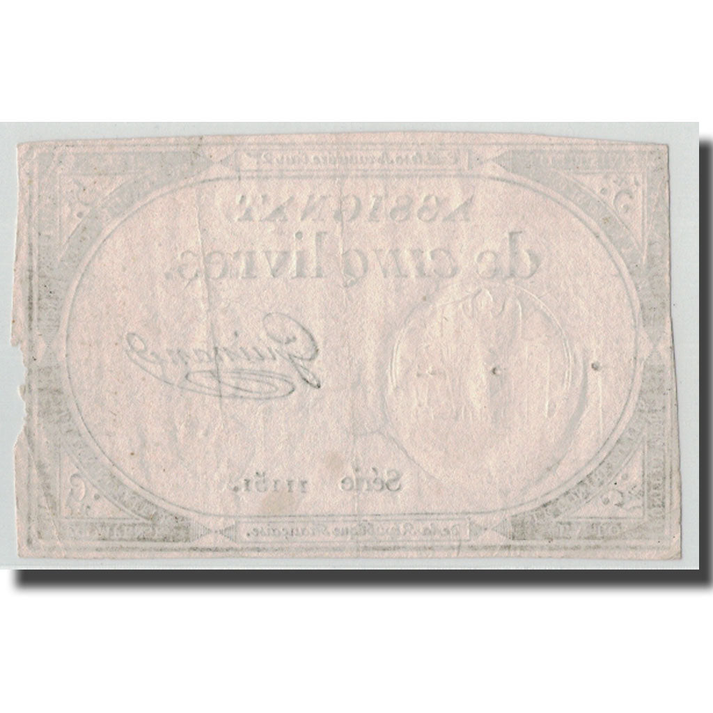 France, 5 Livres, 1793, Guinand, 1793-10-31, TB, KM:A76, Lafaurie:171