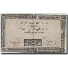 France, 25 Livres, 1793, A.Jame, 1793-06-06, VF(20-25), KM:A71, Lafaurie:168