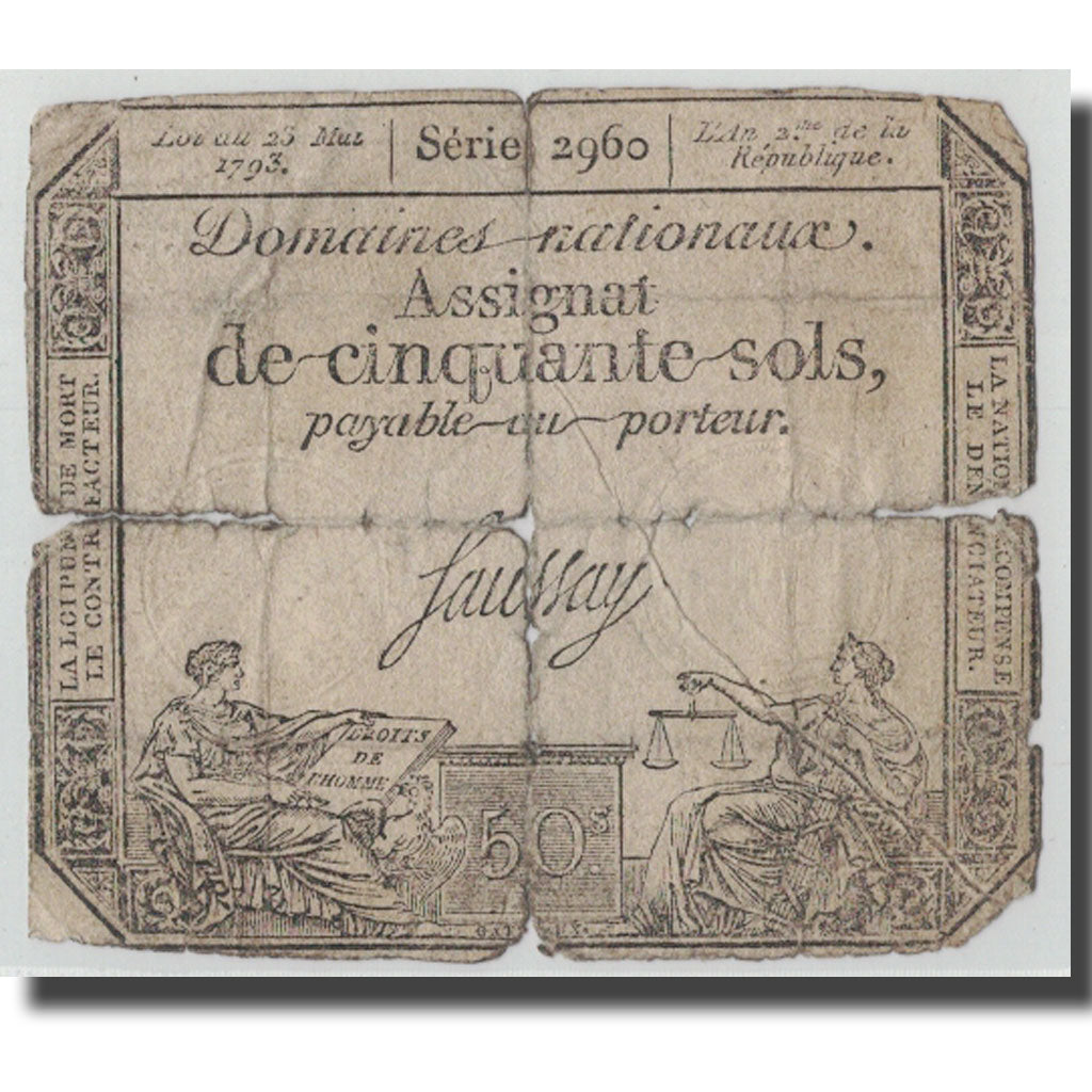 Frankreich, 50 Sols, 1793, Saussay, 1793-05-23, SGE, KM:A70b, Lafaurie:167