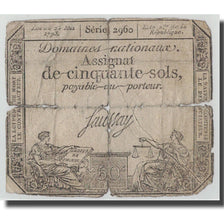 Frankreich, 50 Sols, 1793, Saussay, 1793-05-23, SGE, KM:A70b, Lafaurie:167