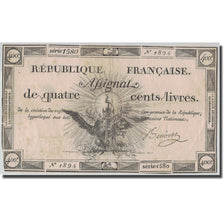 France, 400 Livres, 1792, Benoist, 1792-11-21, VF(30-35), KM:A73, Lafaurie:163