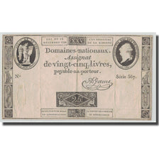 France, 25 Livres, 1791, A.Jame, 1791-12-16, VF(30-35), KM:A52, Lafaurie:147