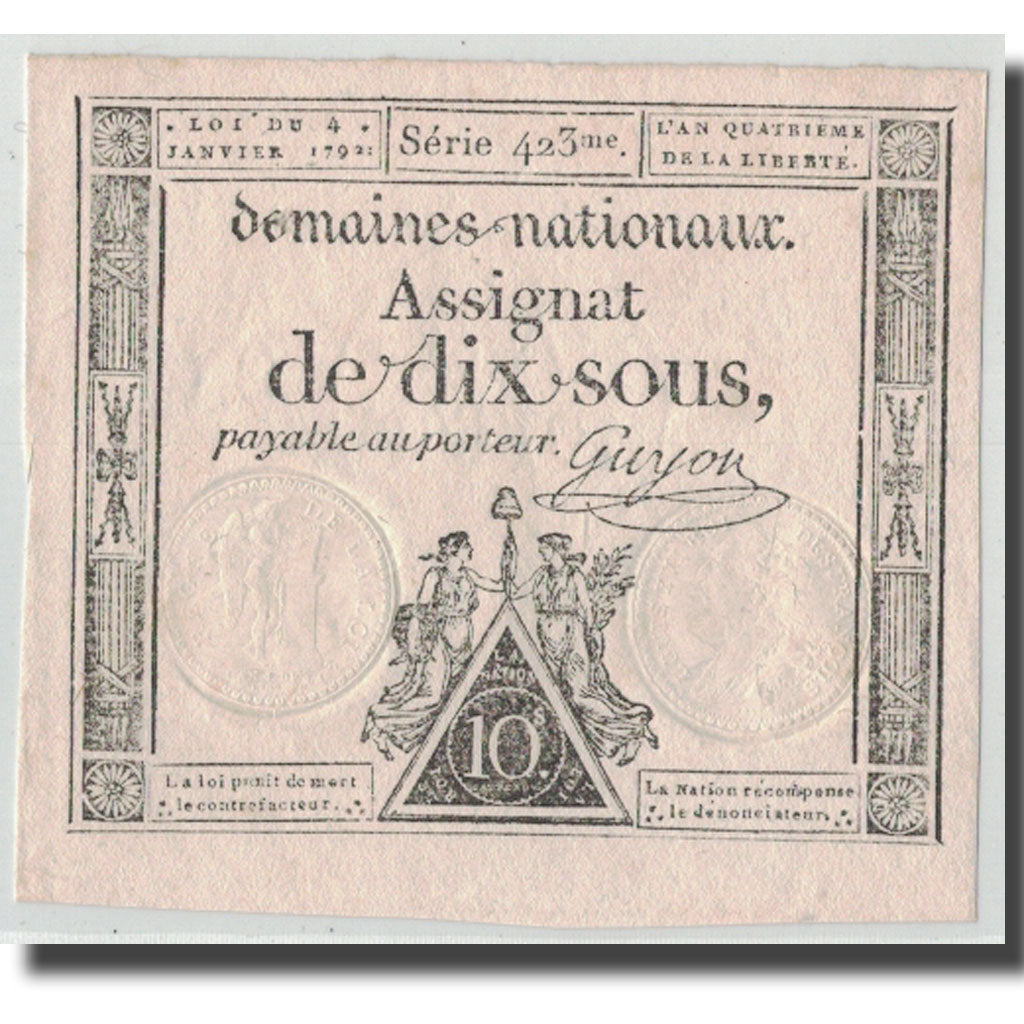 Frankreich, 10 Sous, 1792, Guyon, 1792-01-04, SS+, KM:A53, Lafaurie:148