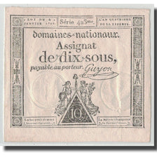 France, 10 Sous, 1792, Guyon, 1792-10-24, AU(50-53), KM:A64a, Lafaurie:159
