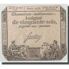 France, 50 Sols, 1793, Saussay, 1793-05-23, AU(55-58), KM:A70b, Lafaurie:167