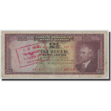Billete, 2 1/2 Lira, L.1930, Turquía, 1947-03-27, KM:140, RC+
