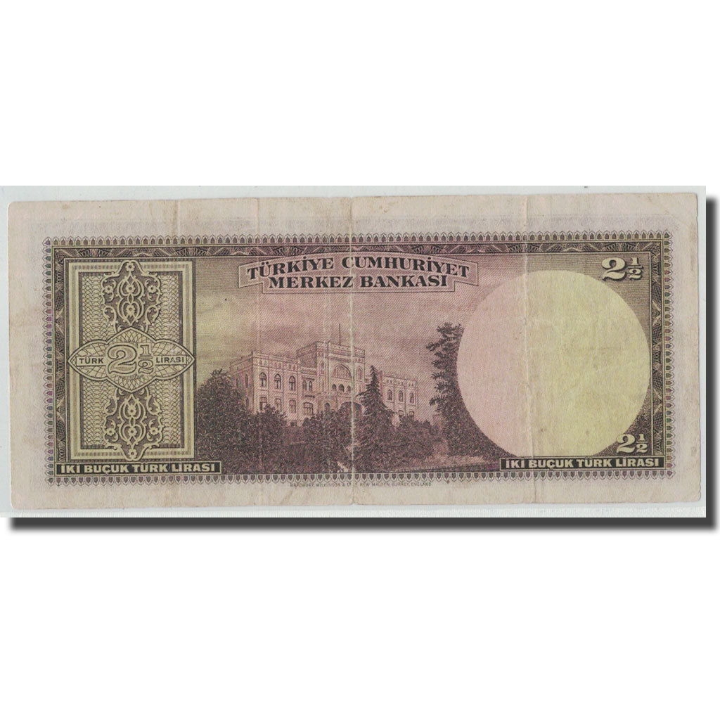 Banknote, Turkey, 2 1/2 Lira, L.1930, 1930-06-11, KM:140, EF(40-45)