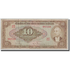 Banknote, Turkey, 10 Lira, L.1930, 1930-06-11, KM:148a, VF(20-25)