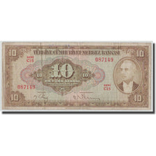 Biljet, Turkije, 10 Lira, L.1930, 1930-06-11, KM:148a, TB