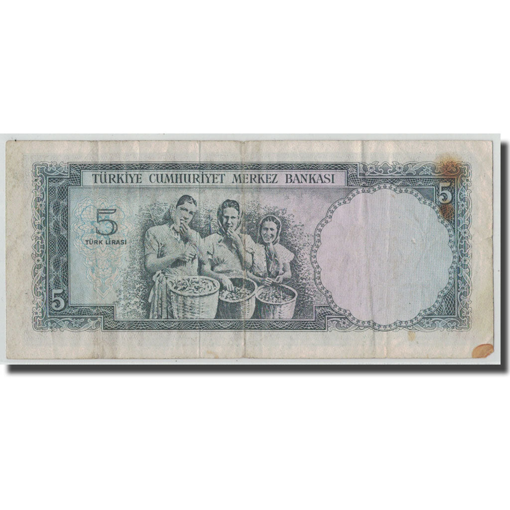 Banknote, Turkey, 5 Lira, L.1930, 1965-01-04, KM:174a, VF(20-25)
