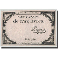 France, 5 Livres, 1793, Picot, 1793-10-31, EF(40-45), KM:A76, Lafaurie:171