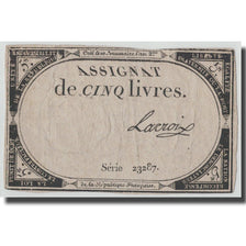 France, 5 Livres, 1793, Lacroix, 1793-10-31, F(12-15), KM:A76, Lafaurie:171