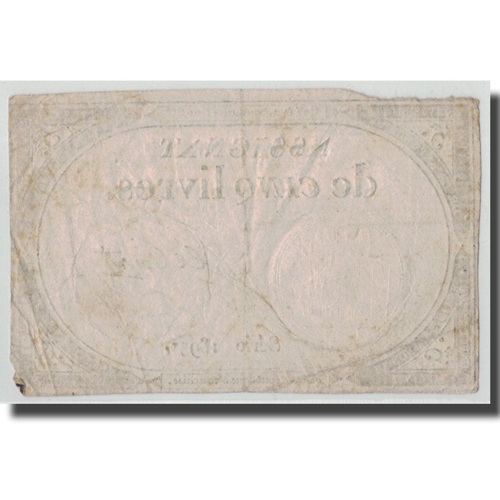 France, 5 Livres, 1793, Lecourt, 1793-10-31, F(12-15), KM:A76, Lafaurie:171