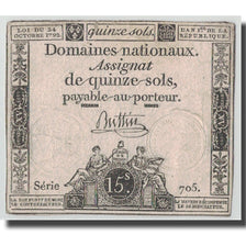 France, 15 Sols, 1792, Buttin, 1792-10-24, B+, KM:A65, Lafaurie:160