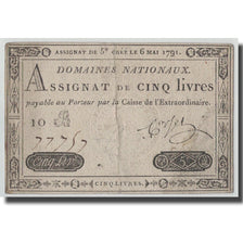 France, 5 Livres, 1791, Corsel, 1791-05-06, TB, KM:A42, Lafaurie:137