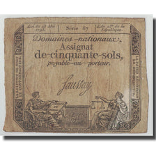 Frankreich, 50 Sols, 1793, Saussay, 1793-05-23, SGE+, KM:A70b, Lafaurie:167