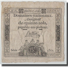France, 15 Sols, 1792, Buttin, 1792-10-24, F(12-15), KM:A65, Lafaurie:160