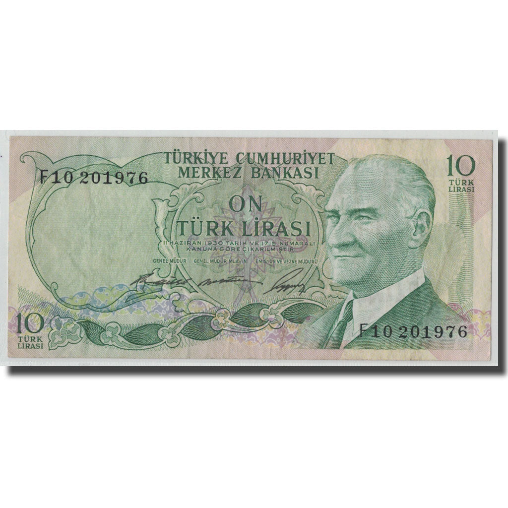 Banknote, Turkey, 10 Lira, L.1970, 1966-07-04, KM:180, UNC(65-70)