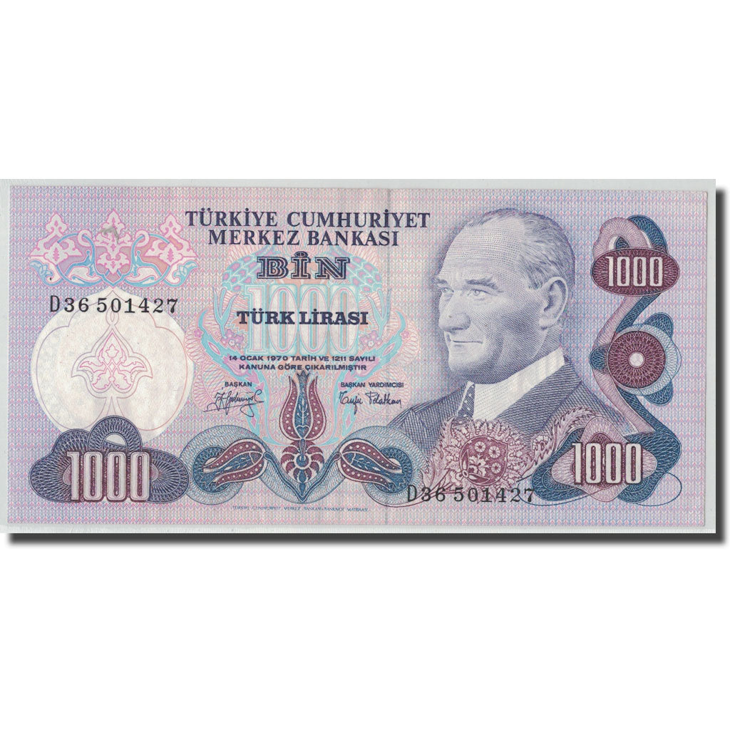 Banconote, Turchia, 1000 Lira, L.1970, 1970-01-14, KM:191, SPL-