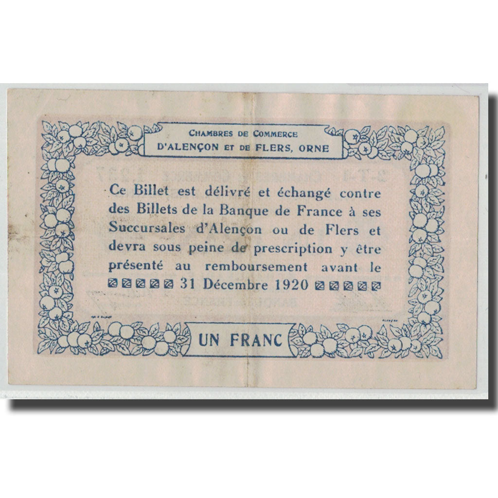 Francja, Alençon et Flers, 1 Franc, 1915, EF(40-45), Pirot:6-17